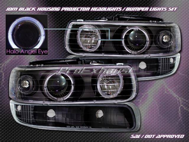 JDM Black Halo Headlights Combo