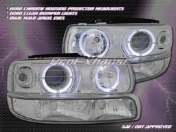 Euro Chrome Dual Halo Headlights Combo