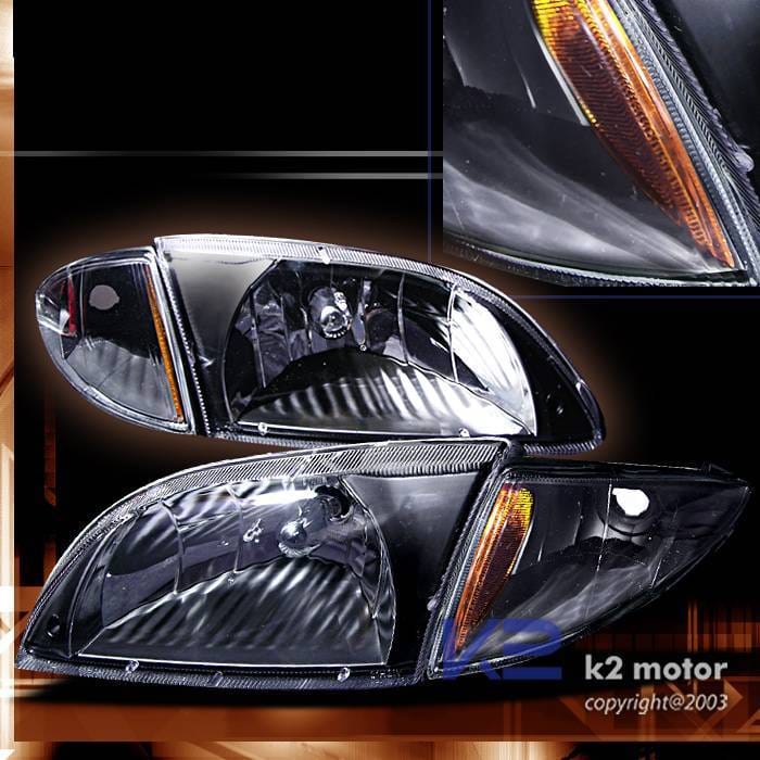Crystal Headlights With Black Corner