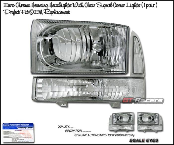 Euro Chrome Headlights With Corner