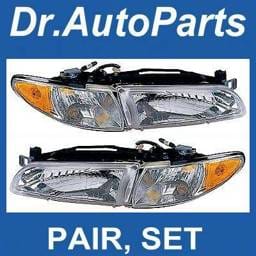Chrome Euro Headlights Amber Corner