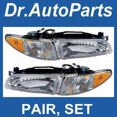 Chrome Euro Headlights Amber Corner