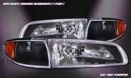 JDM Black Housing Headlights Black Corner