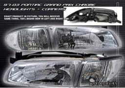 Chrome Euro Diamond Headlights Clear Corner