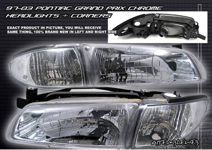 Chrome Euro Diamond Headlights Clear Corner
