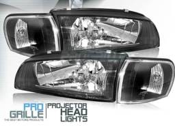 JDM Black Headlights With Corner