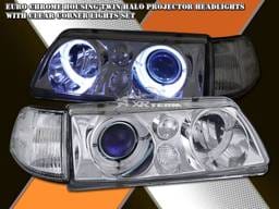 Chrome  Dual Halo Headlights With Corner