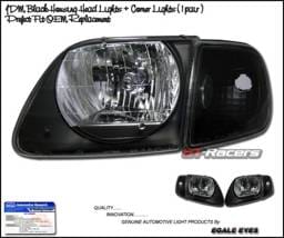 JDM Black  Headlights With Corner