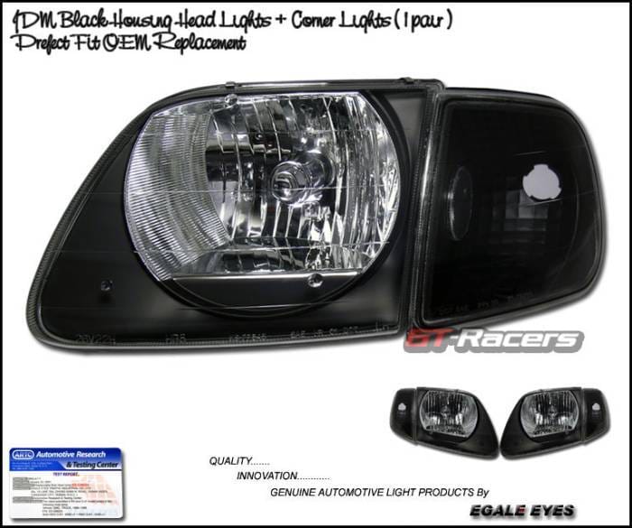 JDM Black  Headlights With Corner