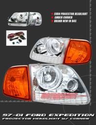 Chrome Projector Headlights With Corner