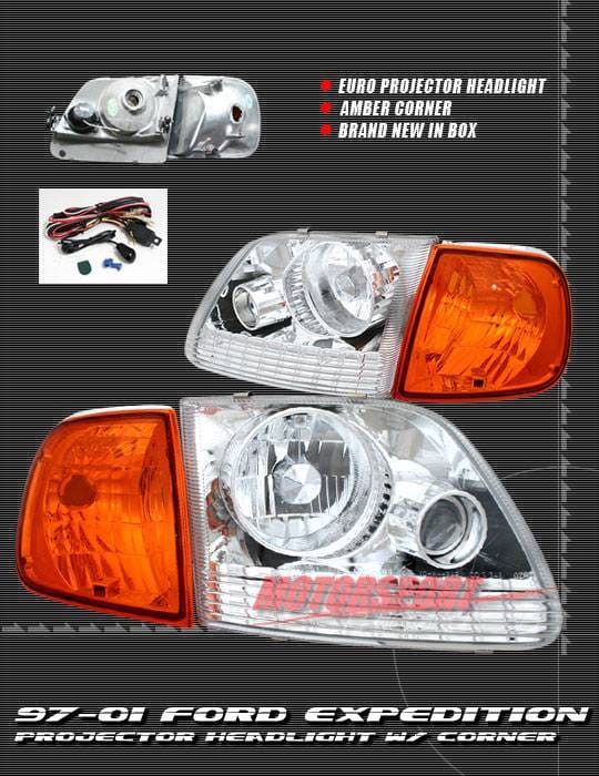 Chrome Projector Headlights With Corner