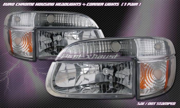 Euro Chrome Headlights With Corner