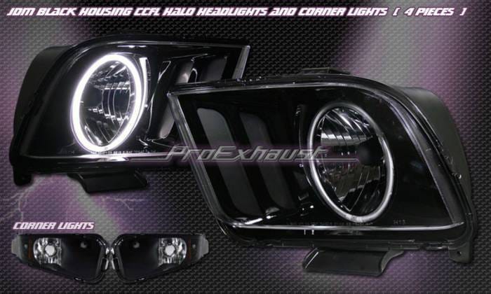 JDM Black Halo Headlights With Corner