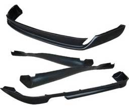 Audi A4 4 Car Option Polyurethane Type-O Style Full Body Lip Kit - 4PC - BLK-AA496O-PU