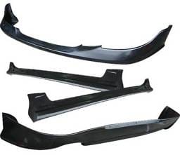 Mazda 3 4 Car Option Polyurethane Type-K Style Full Body Lip Kit - 4PC - BLK-MAZ3K-PU