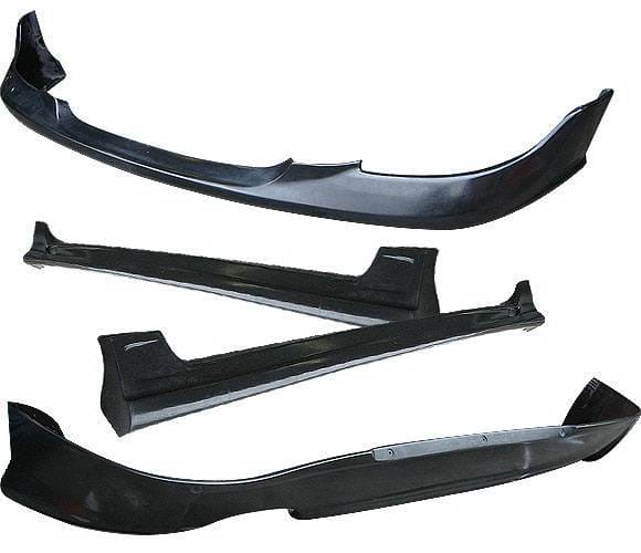 Mazda 3 4 Car Option Polyurethane Type-K Style Full Body Lip Kit - 4PC - BLK-MAZ3K-PU