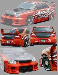 Subaru Impreza Chargespeed Peanut Eye Wide Body Super GT Full Body Kit with Straight Center - CS977FKSW
