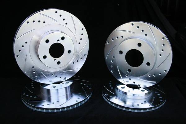 Ford Focus Royalty Rotors Slotted & Cross Drilled Brake Rotors - Rear