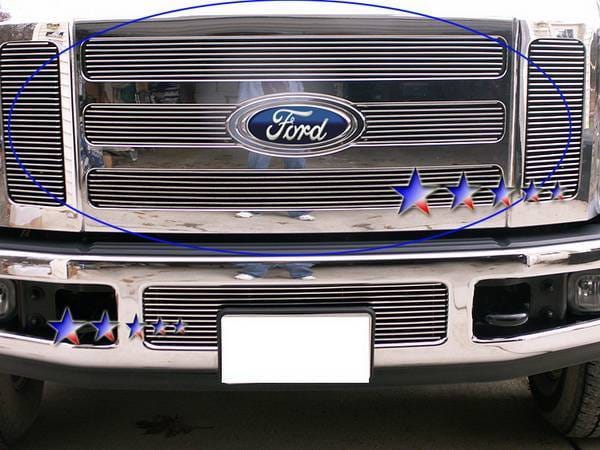 Ford F350 APS Billet Grille - Upper - Stainless Steel - F65327S