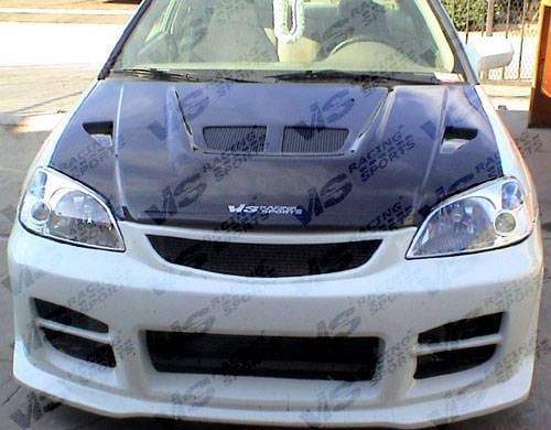 Honda Civic 2DR & 4DR VIS Racing EVO Black Carbon Fiber Hood - 01HDCVC2DEV-010C