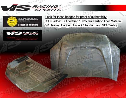 Honda Civic 2DR & 4DR VIS Racing JS Black Carbon Fiber Hood - 01HDCVC2DJS-010C