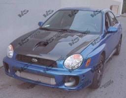 Subaru WRX VIS Racing Fuzion Black Carbon Fiber Hood - 02SBWRX4DFZ-010C