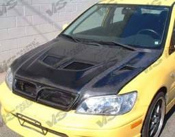 Mitsubishi Lancer VIS Racing EVO Black Carbon Fiber Hood - 02MTLAN4DEV-010C
