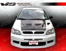 Mitsubishi Lancer VIS Racing EV-7 Conversion Black Carbon Fiber Hood - 02MTLAN4DGT-010C