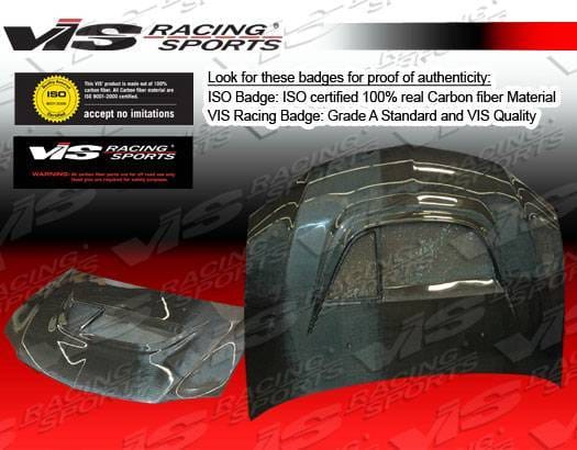 Mitsubishi Evolution 8 VIS Racing GT Black Carbon Fiber Hood - 03MTEV84DGT-010C