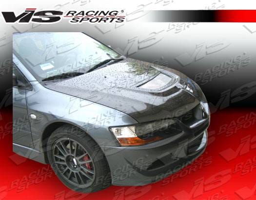 Mitsubishi Evolution 8 VIS Racing OEM Black Carbon Fiber Hood - 03MTEV84DOE-010C