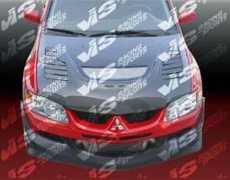Mitsubishi Evolution 8 VIS Racing Tracer Black Carbon Fiber Hood - 03MTEV84DTRA-010C