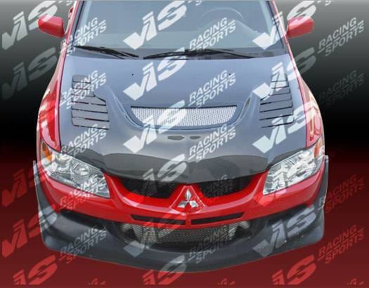 Mitsubishi Evolution 8 VIS Racing Tracer Black Carbon Fiber Hood - 03MTEV84DTRA-010C