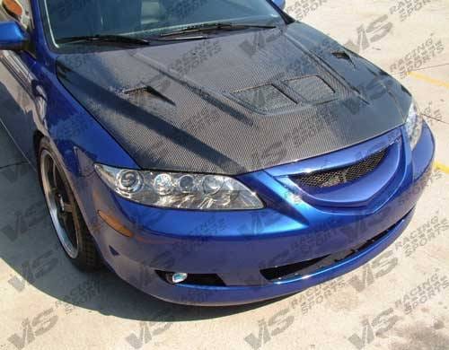 Mazda 6 VIS Racing EVO Black Carbon Fiber Hood - 03MZ64DEV-010C