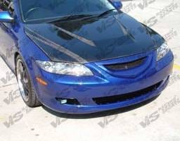 Mazda 6 VIS Racing Invader Black Carbon Fiber Hood - 03MZ64DVS-010C