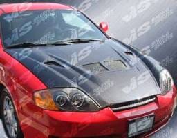 Hyundai Tiburon VIS Racing EVO Black Carbon Fiber Hood - 03HYTIB2DEV-010C