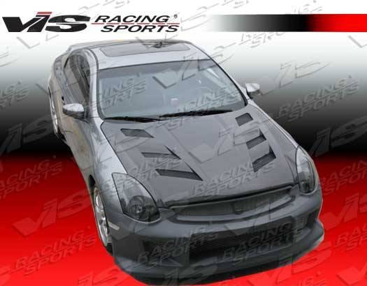 Infiniti G35 2DR VIS Racing AMS Black Carbon Fiber Hood - 03ING352DAMS-010C