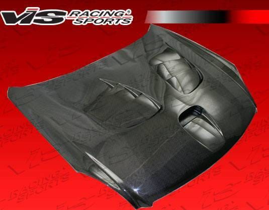 Infiniti G35 2DR VIS Racing Fuzion Black Carbon Fiber Hood - 03ING352DFZ-010C