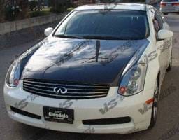 Infiniti G35 2DR VIS Racing OEM Black Carbon Fiber Hood - 03ING352DOE-010C