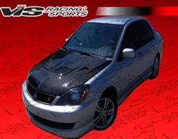 Mitsubishi Lancer VIS Racing EVO Black Carbon Fiber Hood - 04MTLAN4DEV-010C