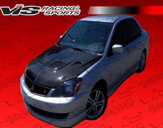 Mitsubishi Lancer VIS Racing EVO Black Carbon Fiber Hood - 04MTLAN4DEV-010C