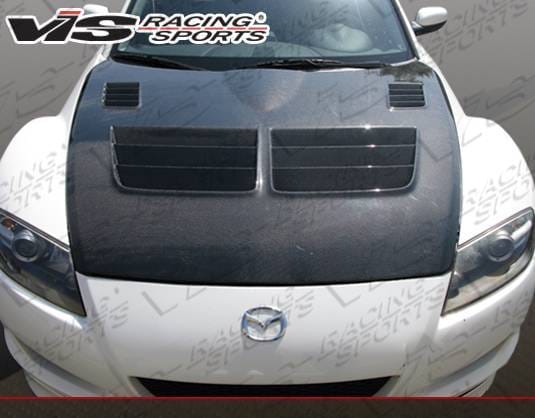 Mazda RX-8 VIS Racing Razor Carbon Fiber Hood - 04MZRX82DRAZ-010C