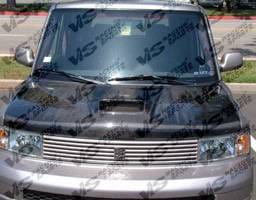 Scion xB VIS Racing Techno R Black Carbon Fiber Hood - 04SNXB4DTNR-010C