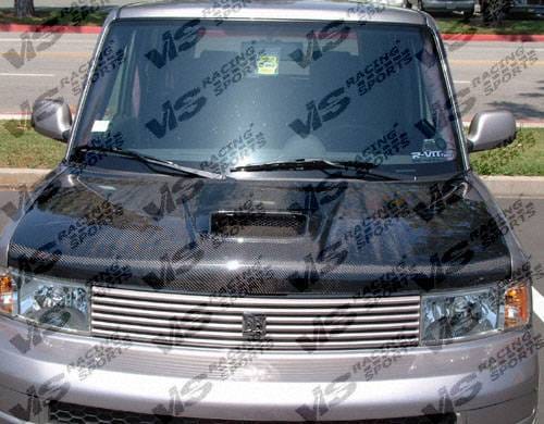 Scion xB VIS Racing Techno R Black Carbon Fiber Hood - 04SNXB4DTNR-010C