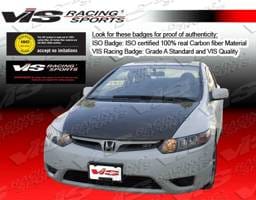 Honda Civic 2DR VIS Racing OEM Black Carbon Fiber Hood - 06HDCVC2DOE-010C