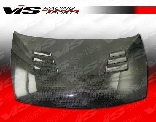 Honda Civic 2DR VIS Racing Techno R Black Carbon Fiber Hood - 06HDCVC2DTNR-010C