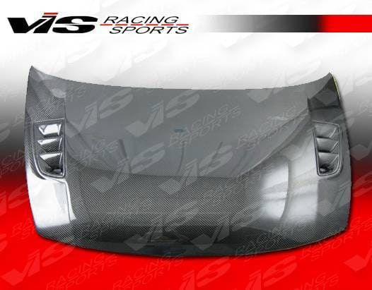 Honda Civic VIS Racing RR Black Carbon Fiber Hood - 06HDCVC4DJRR-010C