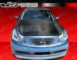 Infiniti G35 4DR VIS Racing OEM Black Carbon Fiber Hood - 07ING354DOE-010C