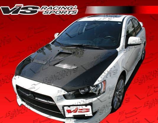 Mitsubishi Lancer VIS Racing EVO-10 Black Carbon Fiber Hood - 08MTLAN4DEVX-010C