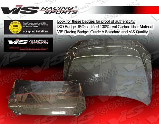 Mitsubishi Lancer VIS Racing OEM Black Carbon Fiber Hood - 08MTLAN4DOE-010C
