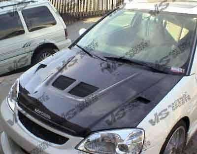 Honda CRX VIS Racing EVO Black Carbon Fiber Hood - 88HDCRXHBEV-010C